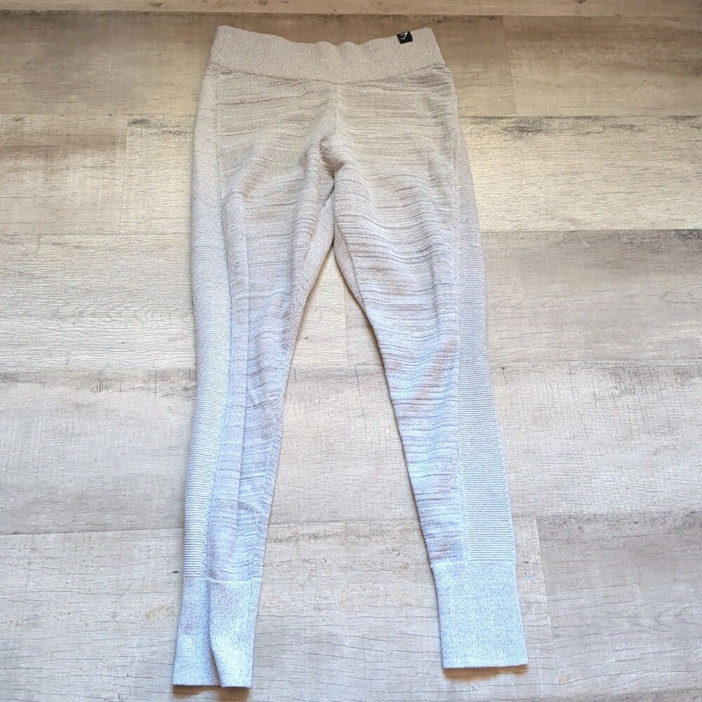 Gymshark Marl Seamless Leggings Womens S Light Grey Marl High Waist
